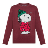 Sun68 Maglia Girocollo tinta unita con Ricamo Snoopy Bordeaux per Neonato K45352NXXX BORDEAUX SUN68 