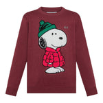 Sun68 Maglia Girocollo tinta unita con Ricamo Snoopy Bordeaux per Bambino K45352XXX BORDEAUX SUN68 