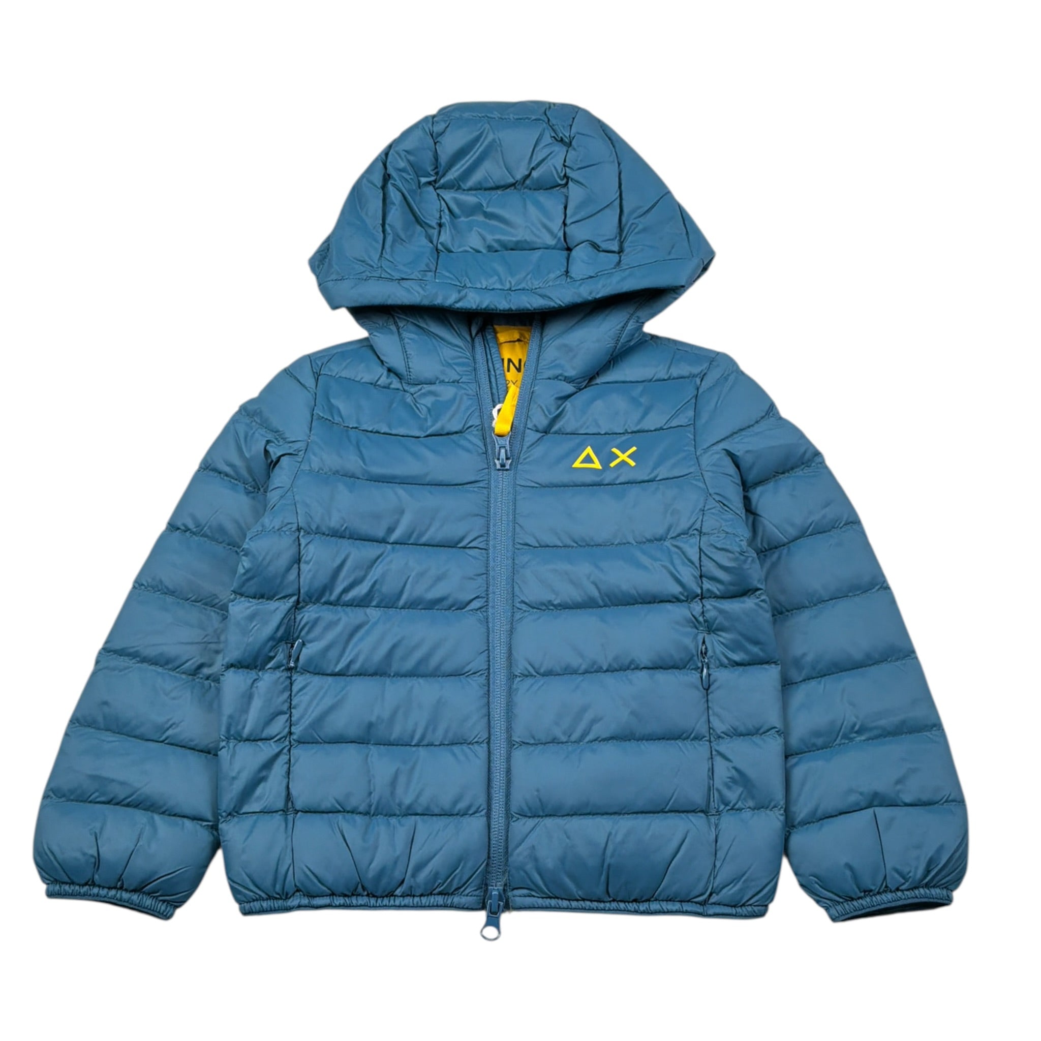 Sun68 Giubbino tinta unita con Zip E Cappuccio Blu per Neonato R45301 BLU SUN68 