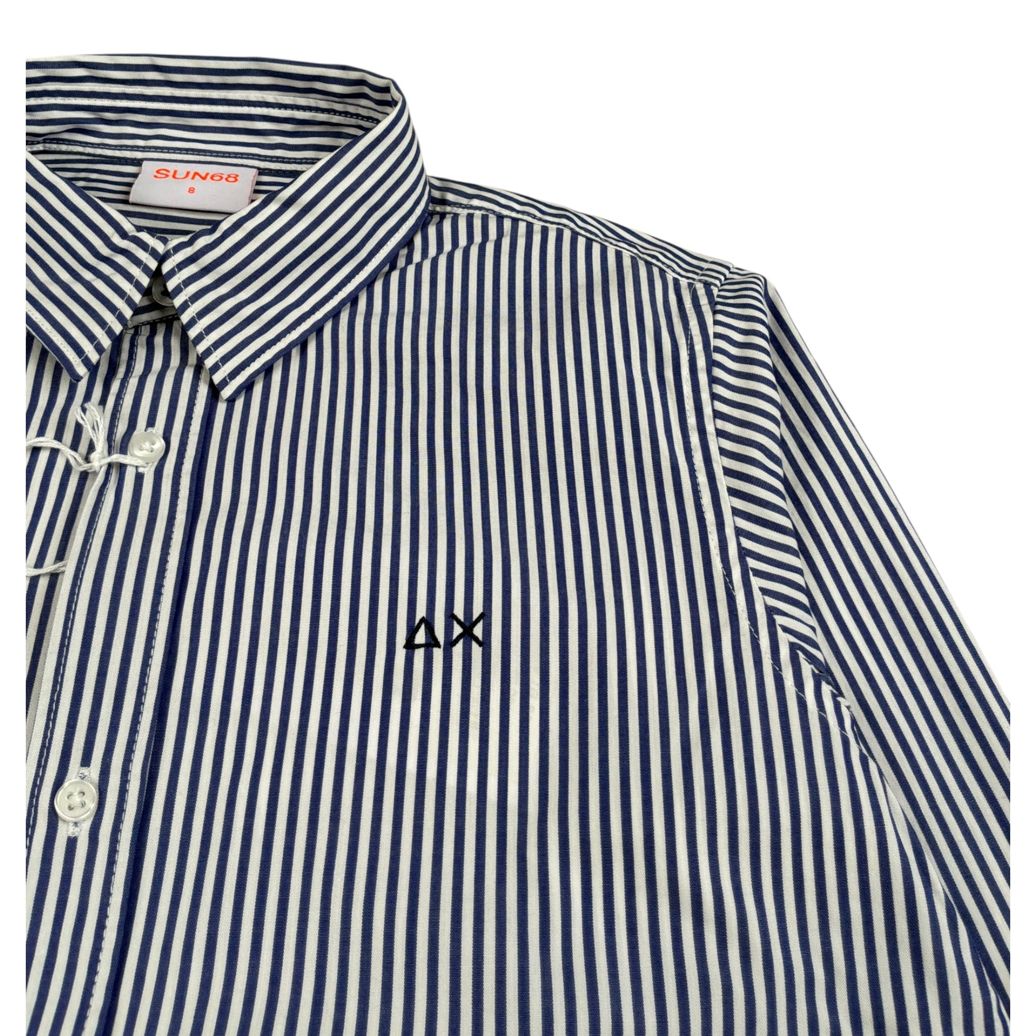 Sun68 Camicia Manica Lunga Fantasia A Righe Blu per Bambino S45302 BLU SUN68 