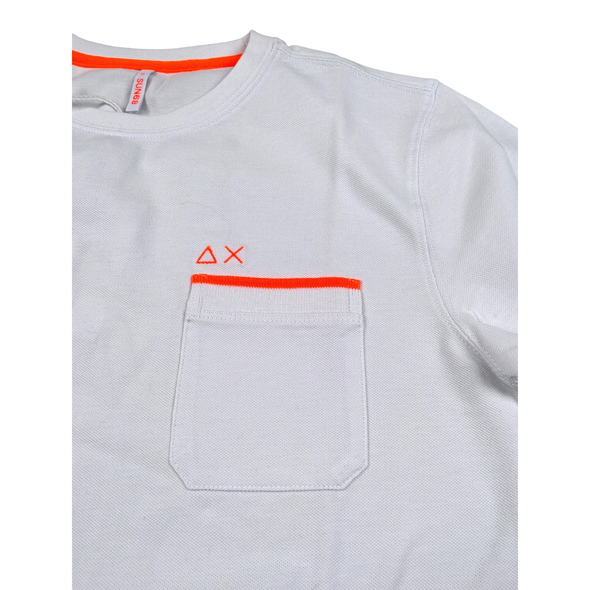 Sun68 Shirt Girocollo tinta unita Bianco per Bambino T41317 BIANCO SUN68 