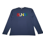 Sun68 Shirt Girocollo tinta unita con Logo Blu per Bambino T42314 BLU SUN68 