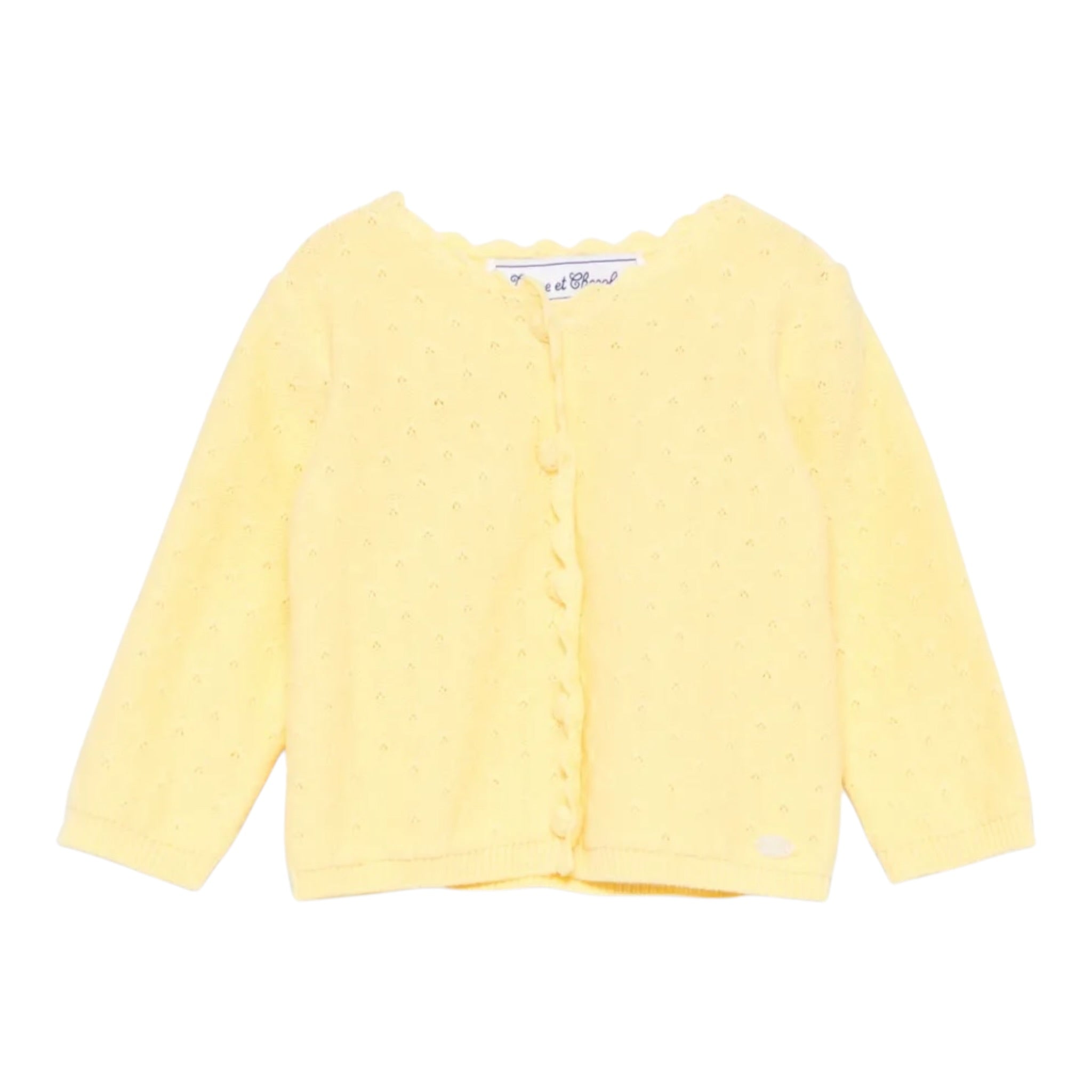 Tartine Et Chocolat Cardigan tinta unita con Ricami Giallo per Neonata CA18011 GIALLO TARTINE ET CHOCOLAT 