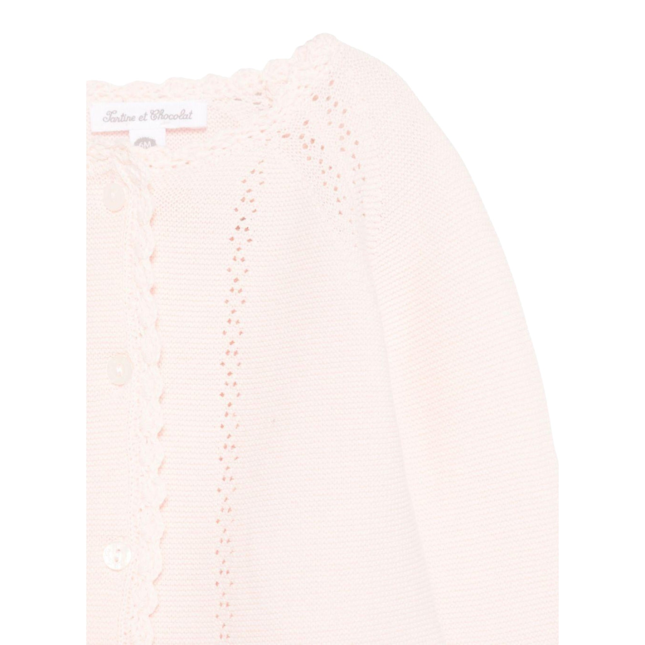 Tartine Et Chocolat Cardigan tinta unita con Ricami Rosa per Neonata CA18030 ROSA TARTINE ET CHOCOLAT 