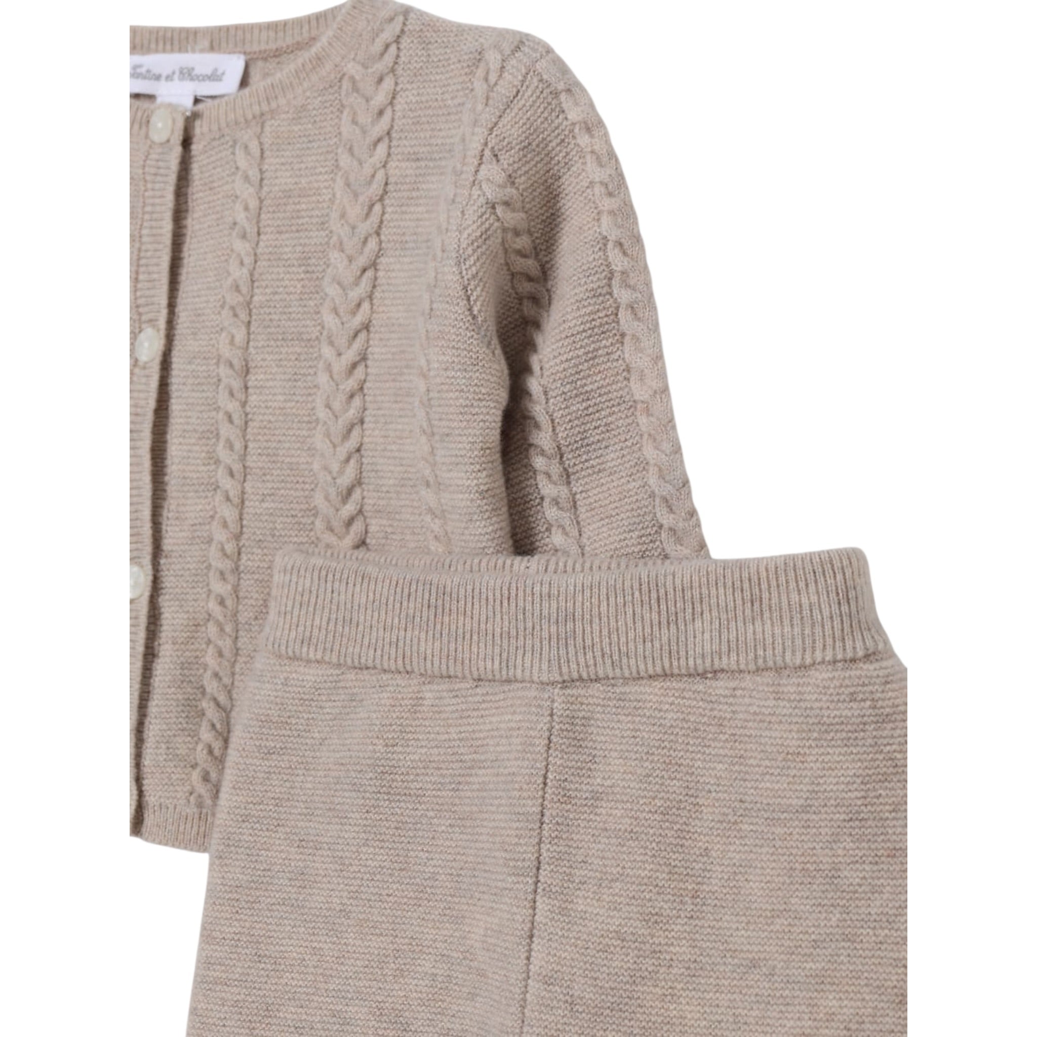 Tartine Et Chocolat Completo 2Pz Maglia-Pantalone Beige per Neonato CA3610 BEIGE TARTINE ET CHOCOLAT 