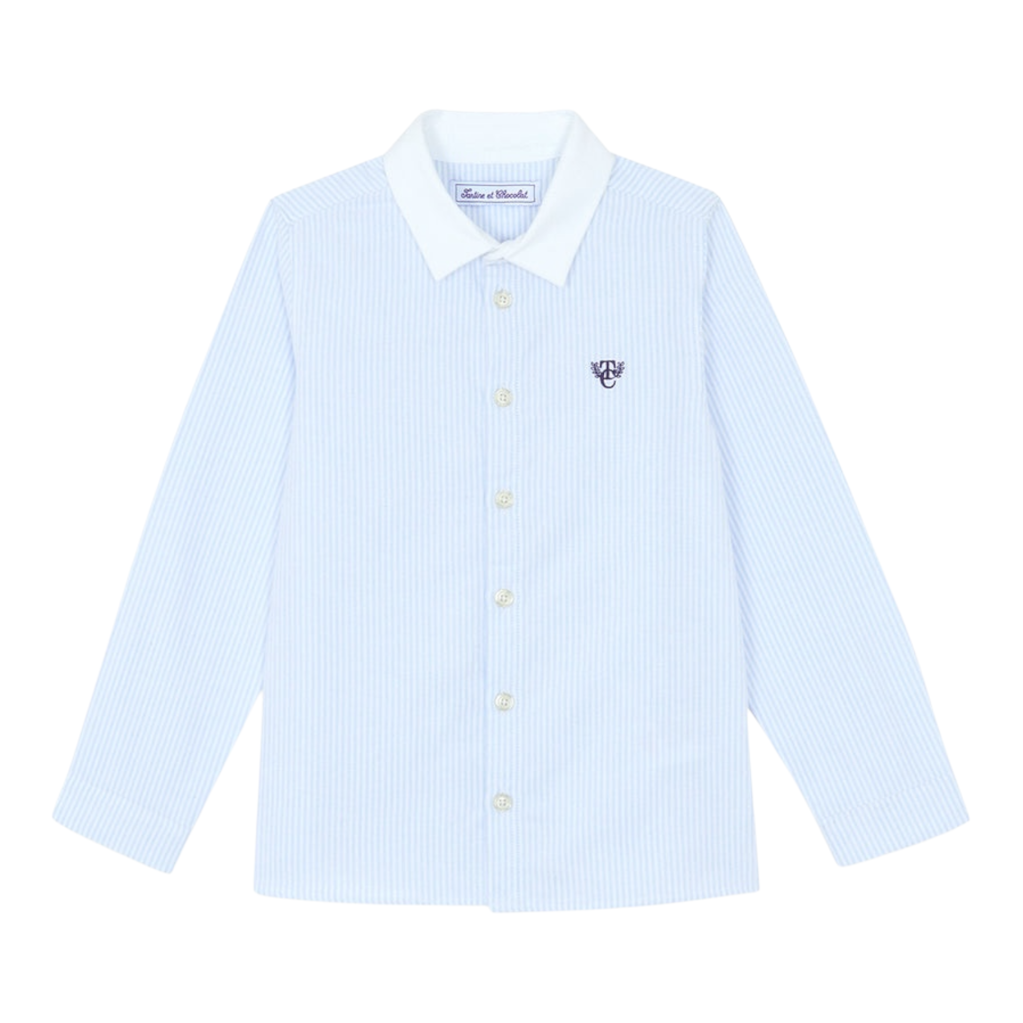 Tartine Et Chocolat Camicia Manica Lunga Fantasia A Righe Azzurro per Bambino CB12011 AZZURRO TARTINE ET CHOCOLAT 