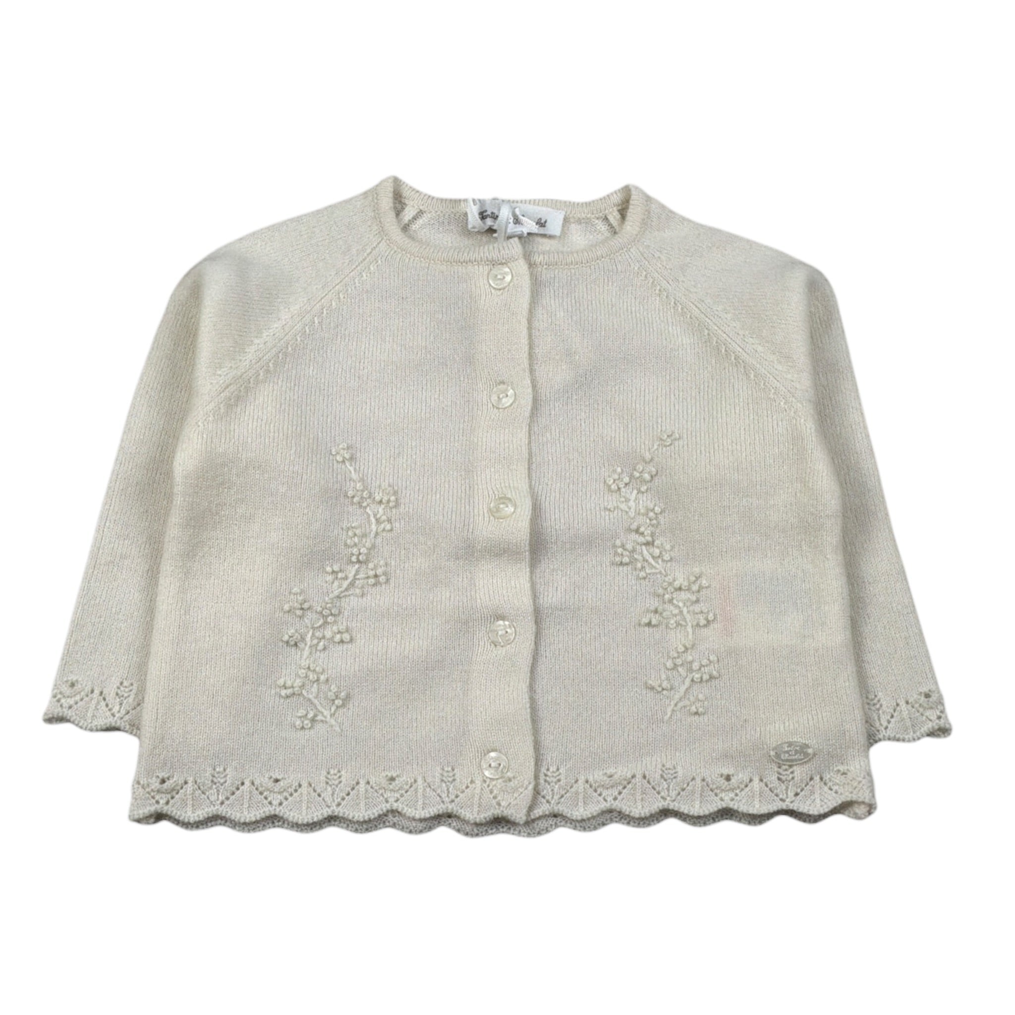 Tartine Et Chocolat Cardigan tinta unita Panna per Neonato CB18000 PANNA TARTINE ET CHOCOLAT 