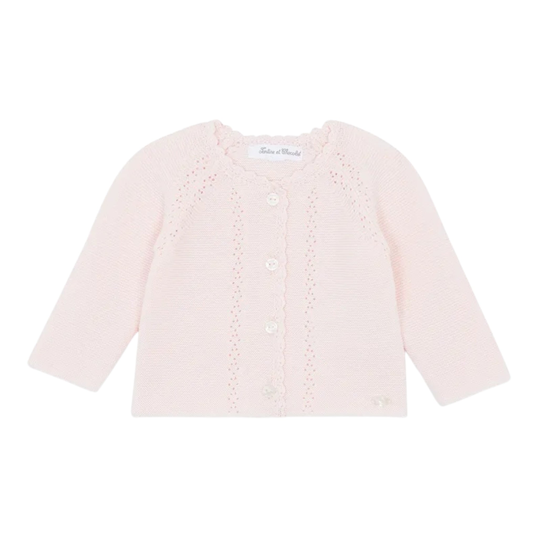 Tartine Et Chocolat Cardigan tinta unita Rosa per Neonata CB18030 ROSA TARTINE ET CHOCOLAT 