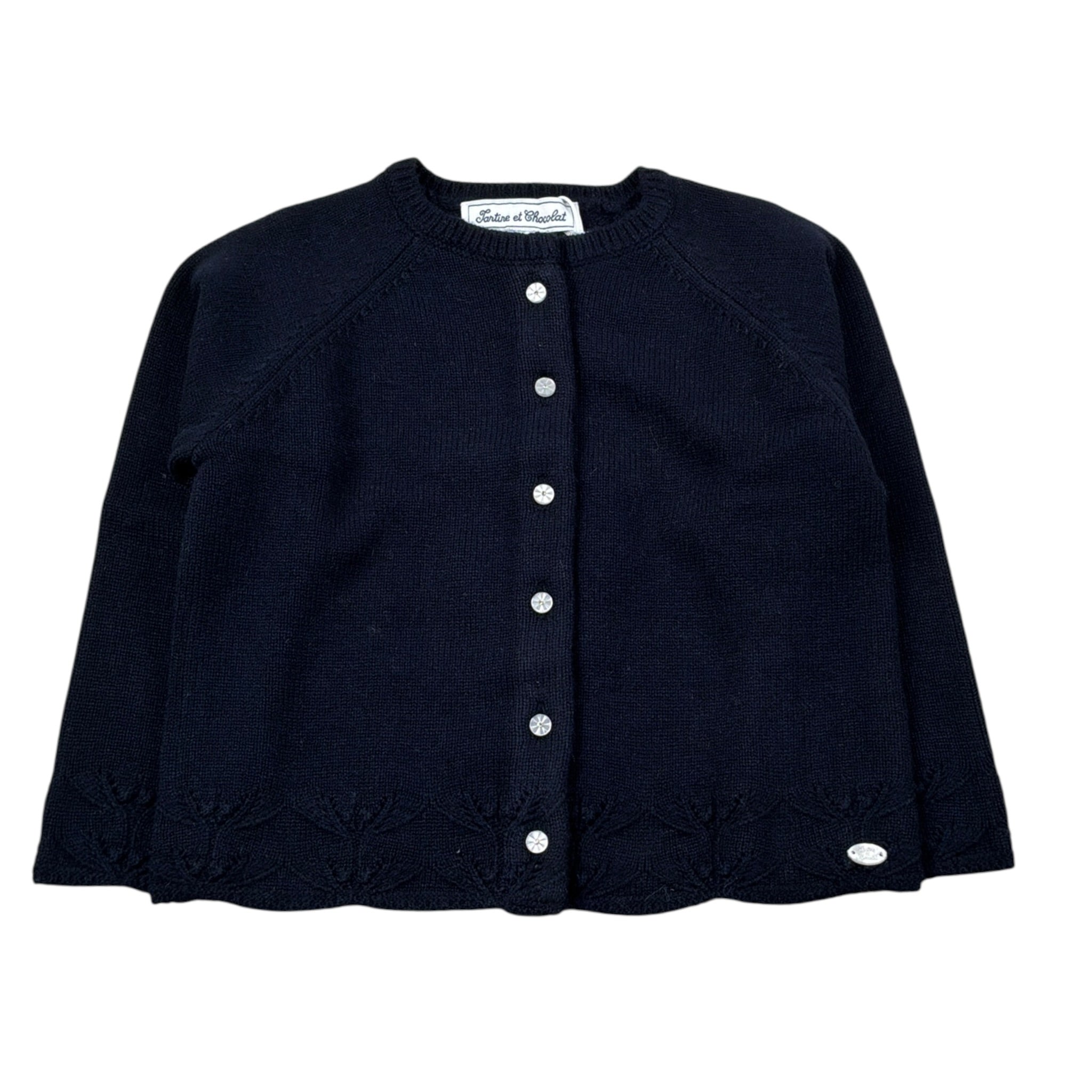 Tartine Et Chocolat Cardigan tinta unita con Ricami Blu per Neonata CB18101 BLU TARTINE ET CHOCOLAT 