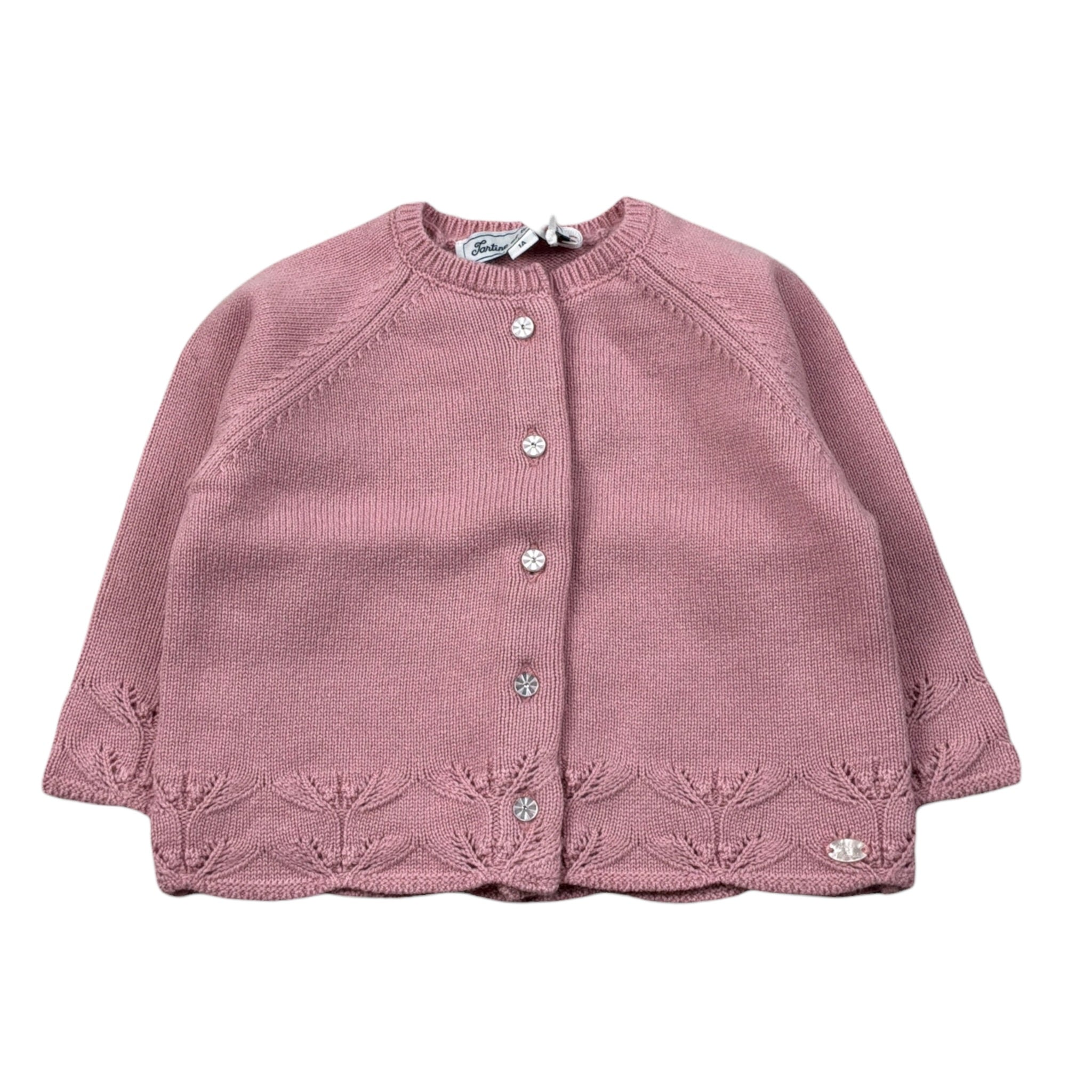 Tartine Et Chocolat Cardigan tinta unita con Ricami Rosa per Neonata CB18101 ROSA TARTINE ET CHOCOLAT 