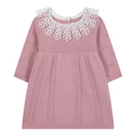 Tartine Et Chocolat Abito Manica Lunga tinta unita con Ricami Rosa per Bambina CB30171J ROSA TARTINE ET CHOCOLAT 