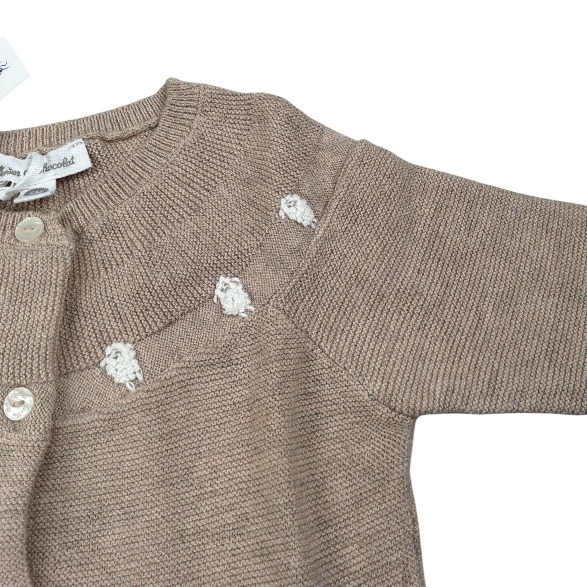 Tartine Et Chocolat Tutina Manica Lunga Tinta Uniita con Ricami Beige per Neonata CB32010 BEIGE TARTINE ET CHOCOLAT 