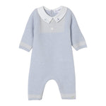 Tartine Et Chocolat Tutina tinta unita con Colletto Azzurro per Neonato CB32030 AZZURRO TARTINE ET CHOCOLAT 
