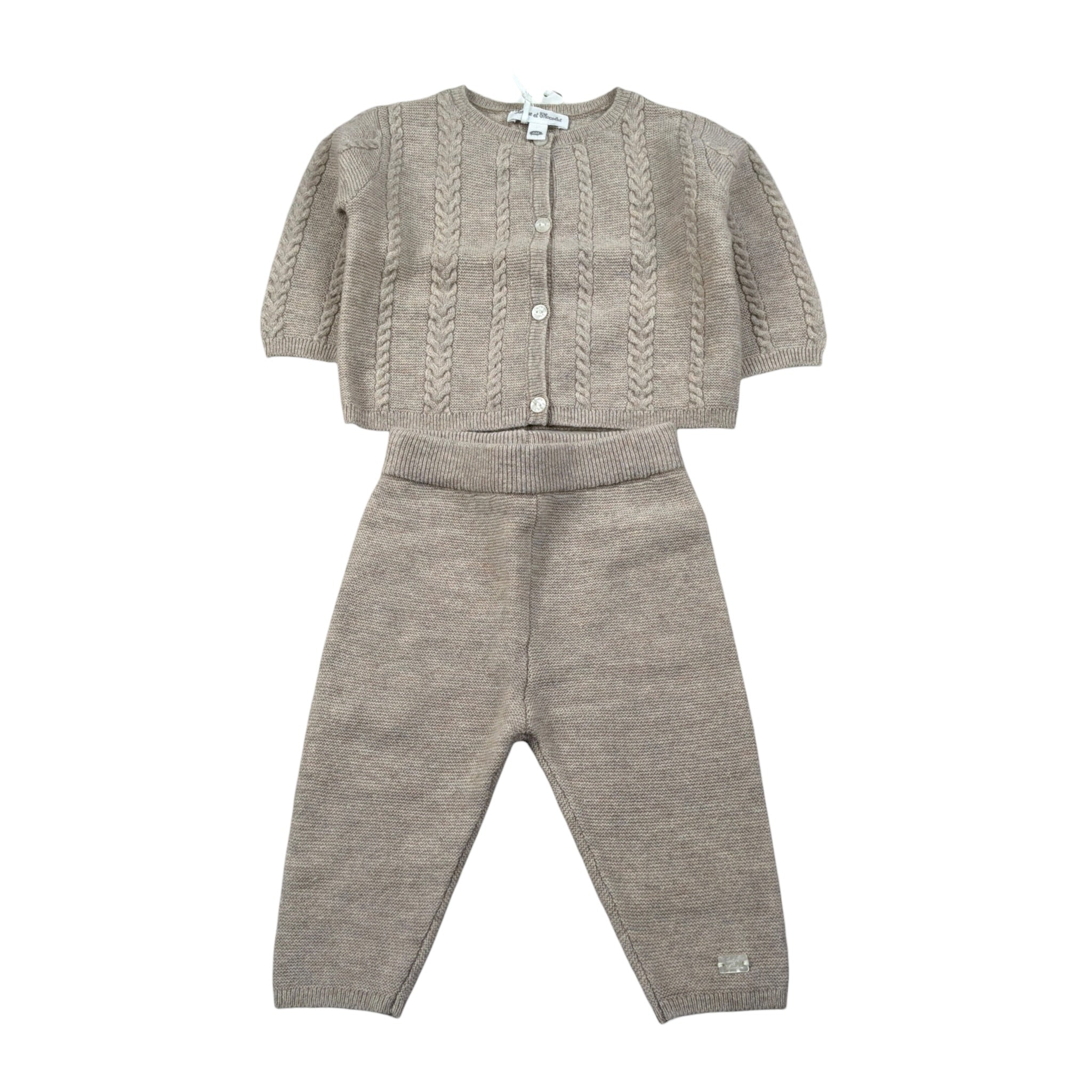 Tartine Et Chocolat Completo 2 Pezzi Cardigan-Pantalone Beige per Neonato CB36010 BEIGE TARTINE ET CHOCOLAT 