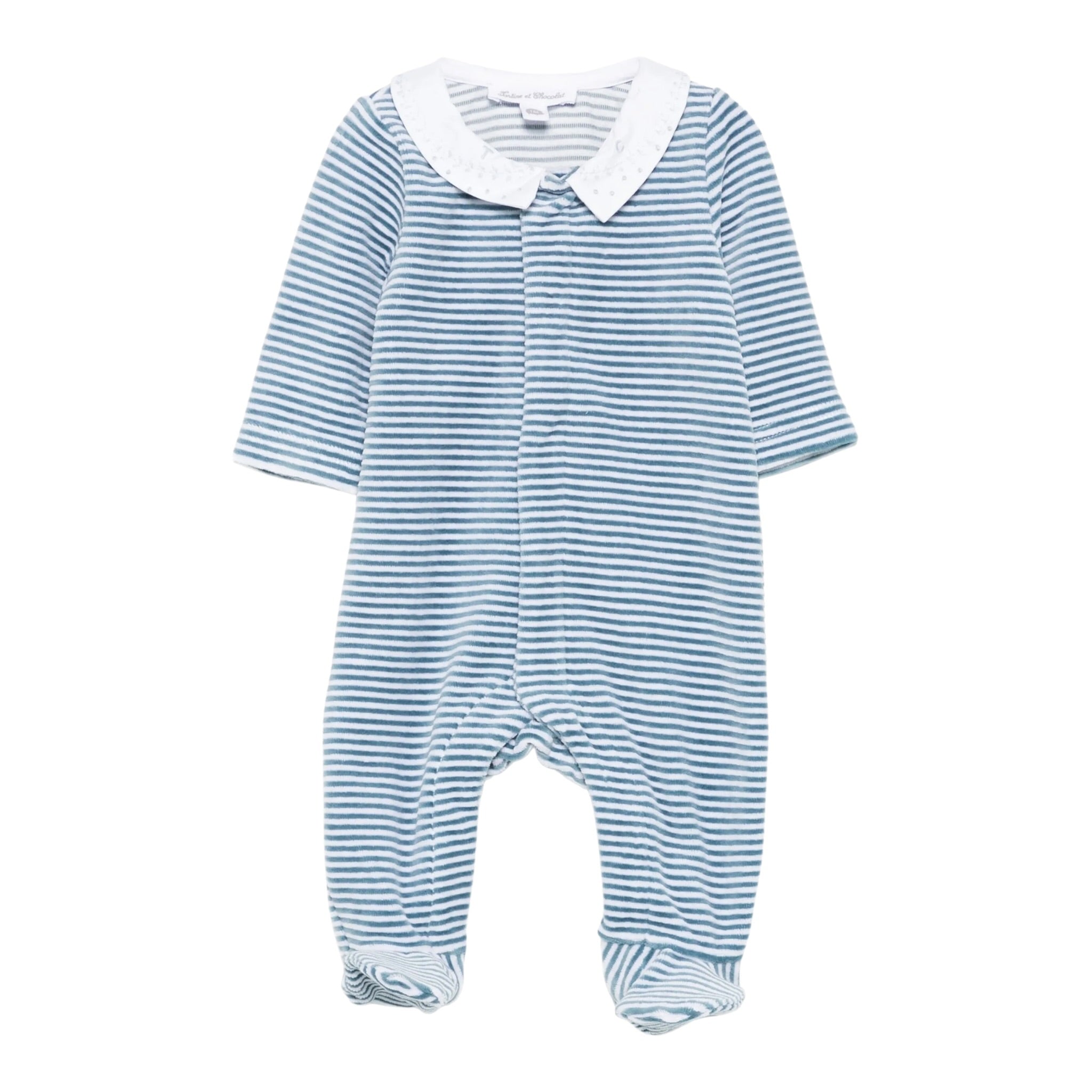 Tartine Et Chocolat Tutina In Ciniglia Fantasia A Righe Azzurro per Neonato CB54110 AZZURRO TARTINE ET CHOCOLAT 