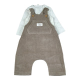 Teddy E Minou Completo 2Pz Salopette-Shirt Beige per Neonato A25TDS0001V0020 BEIGE TEDDY E MINOU 