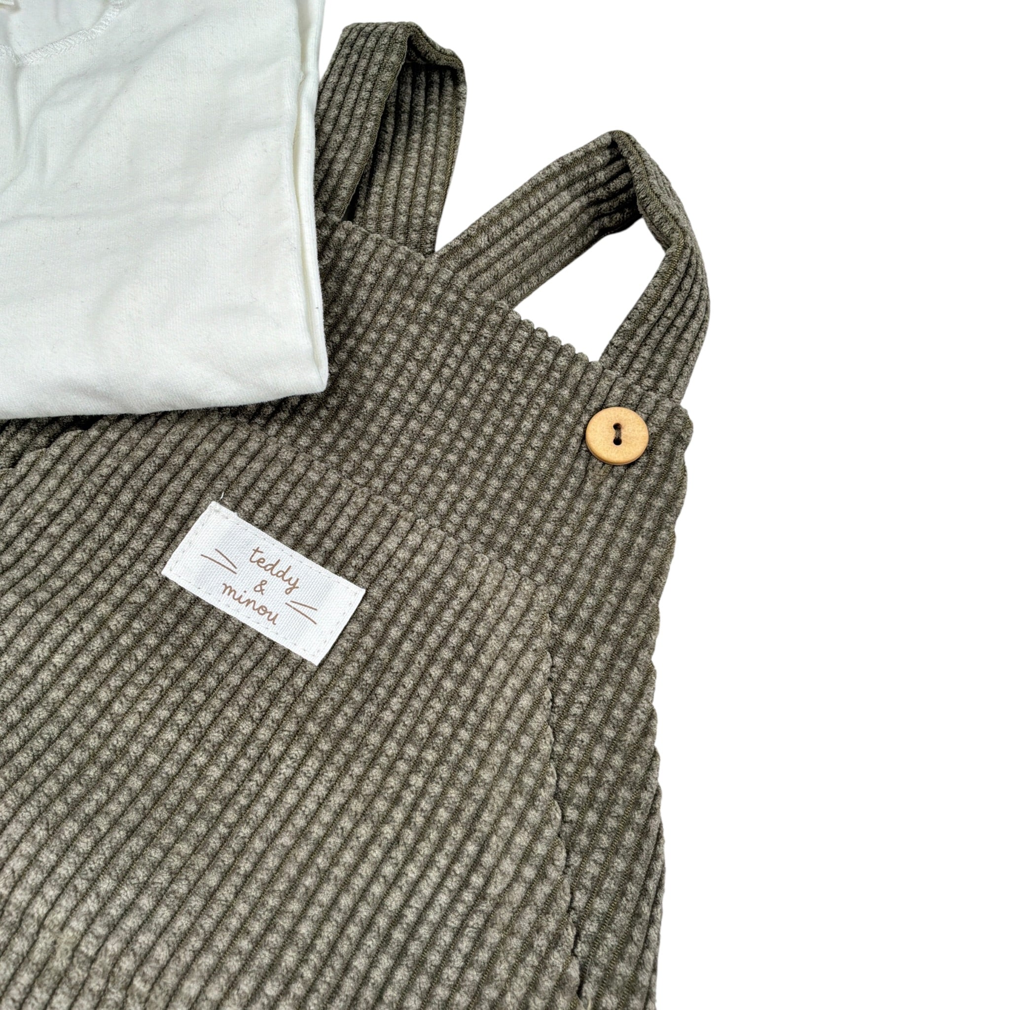 Teddy E Minou Completo 2Pz Salopette-Shirt Verde per Neonato A25TDS0001V0020 VERDE TEDDY E MINOU 