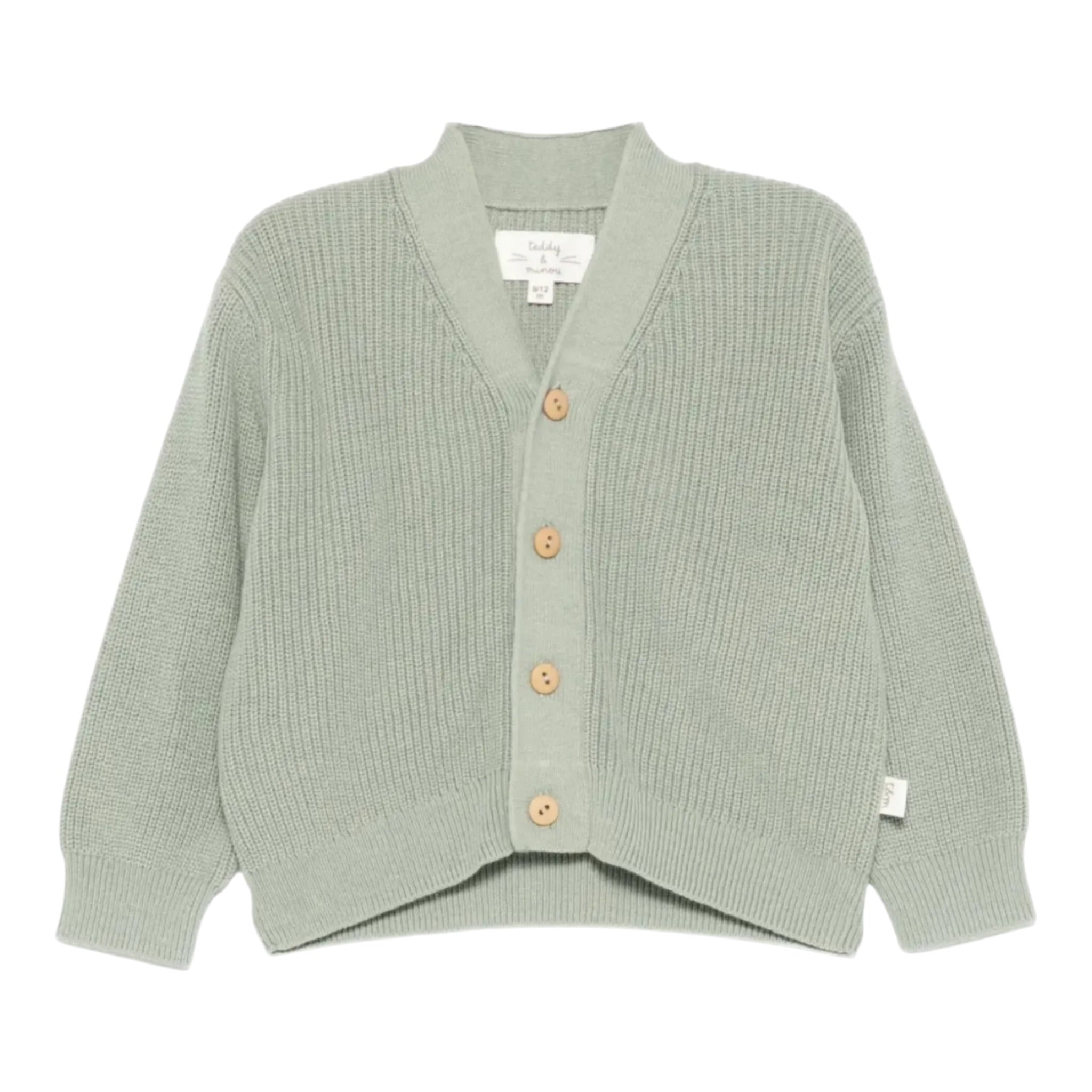 Teddy E Minou Cardigan tinta unita Verde per Neonato A25TGF0002EM635 VERDE TEDDY E MINOU 