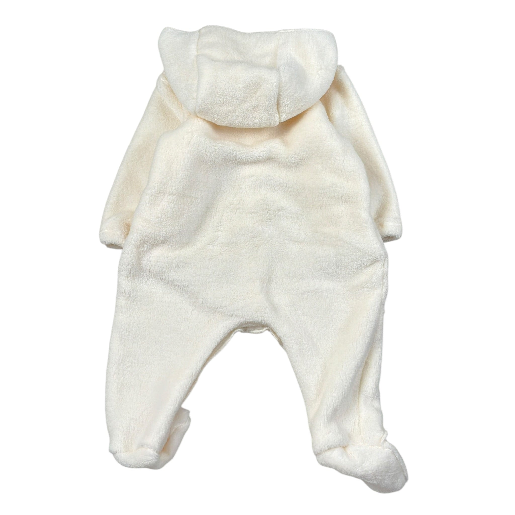 Teddy E Minou Tutina tinta unita con Zip E Cappuccio Bianco per Neonato A25TTP0002PE022 BIANCO TEDDY E MINOU 