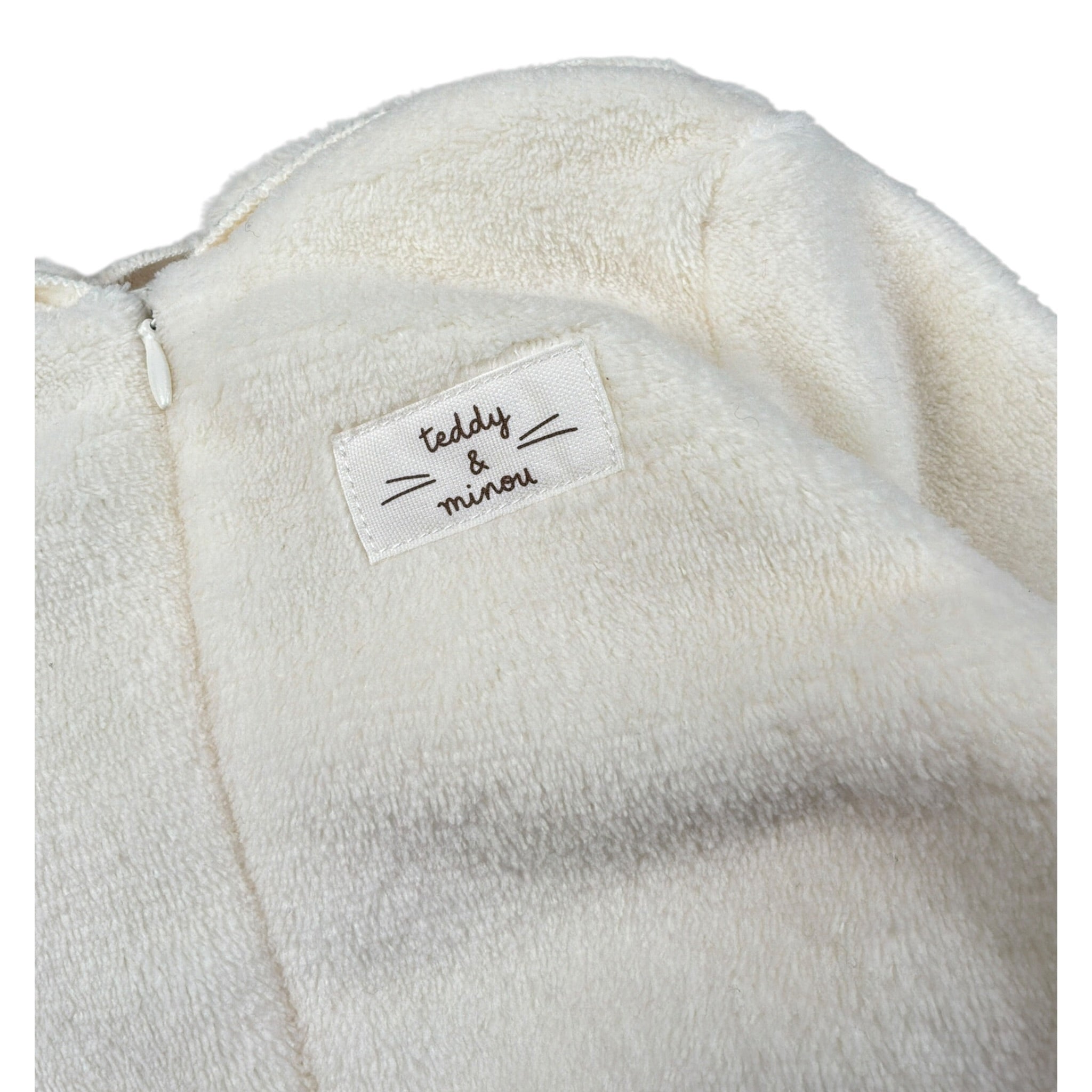 Teddy E Minou Tutina tinta unita con Zip E Cappuccio Bianco per Neonato A25TTP0002PE022 BIANCO TEDDY E MINOU 