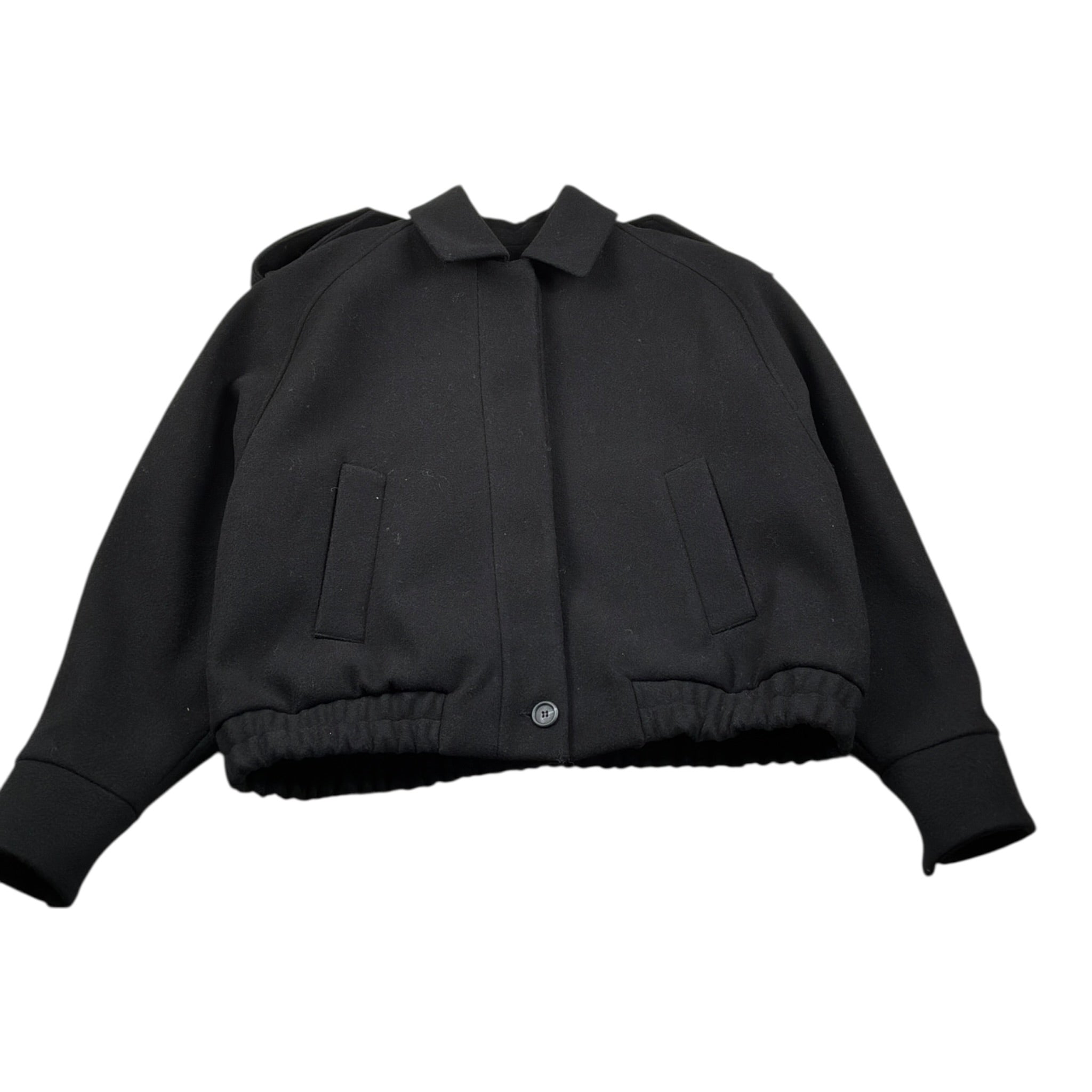 The M.. Giubbino tinta unita con Zip E Colletto Nero per Bambina 023660 NERO THE M.. 