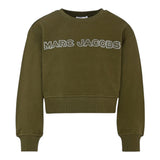 The Marc Jacobs Felpa Chiusa Girocollo tinta unita con Brillantini Verde per Bambina W60263 VERDE THE MARC JACOBS 