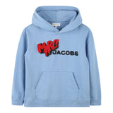 The Marc Jacobs Felpa Xhiusa con Cappuccio tinta unita con Logo Azzurro per Bambino W60631 AZZURRO THE MARC JACOBS 