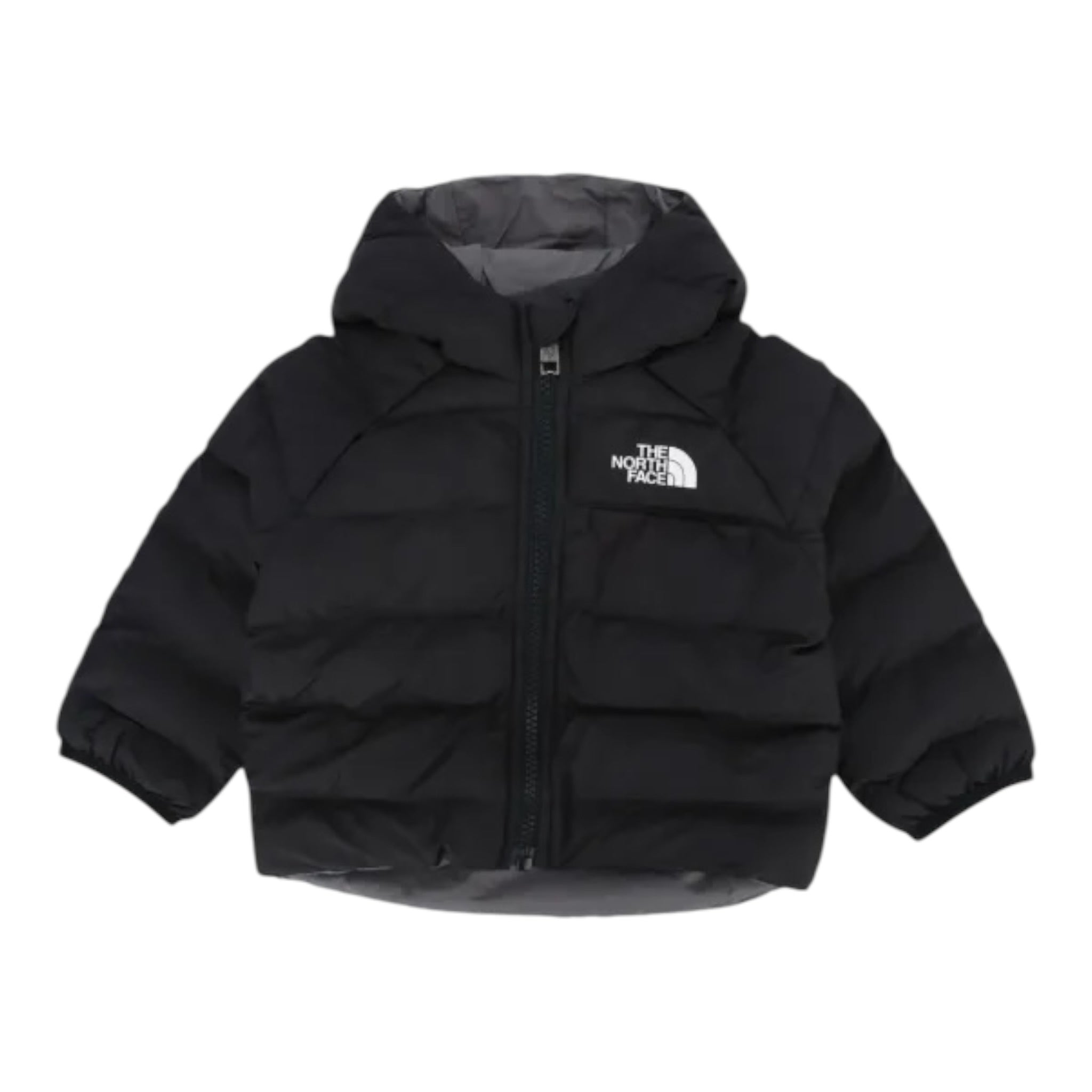 The North Face Giubbino tinta unita con Cappuccio Reversibile Nero/Grigio per Neonato NF0A88W3W00X NERO/GRIGIO THE NORTH FACE 