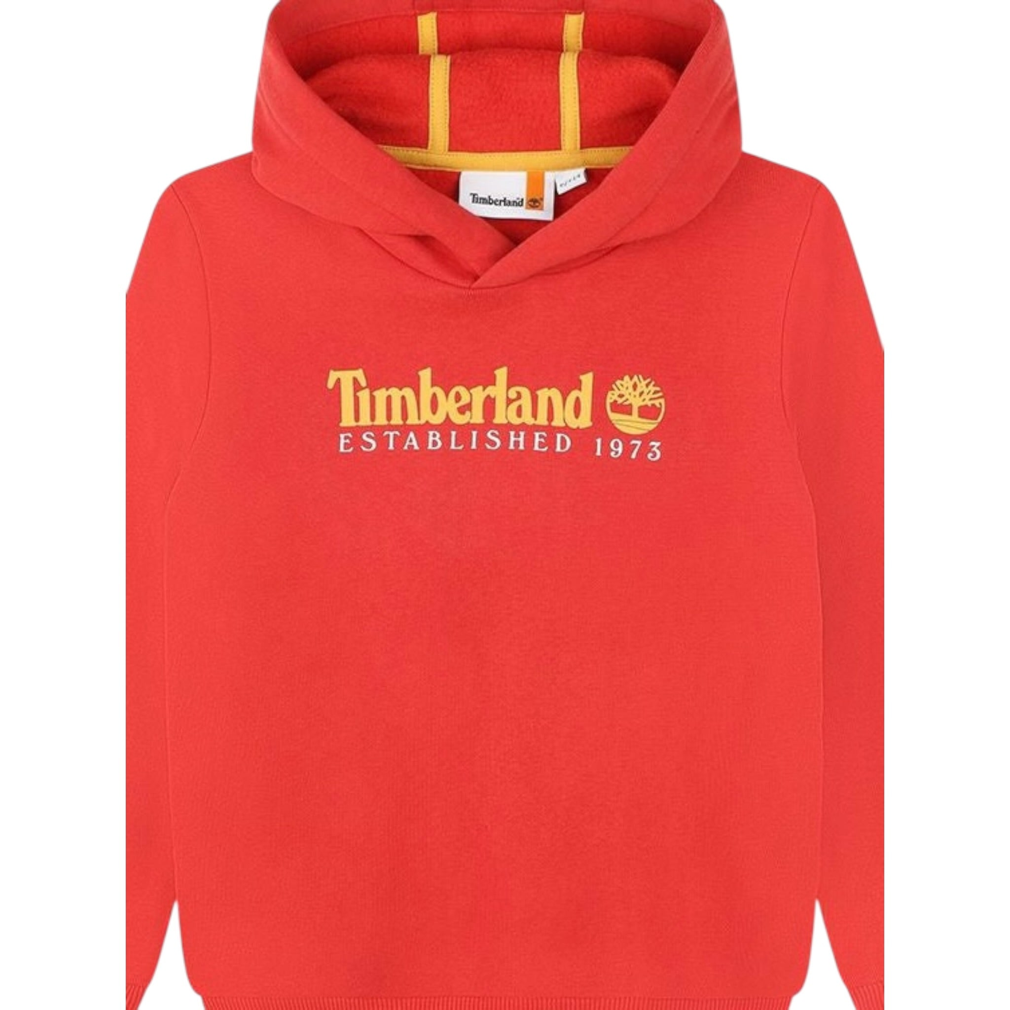 Timberland Felpa tinta unita con Cappuccio E Stampa Rosso per Bambino T25U56 ROSSO TIMBERLAND 