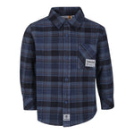 Timberland Camicia tinta unita con Fantasia A Quadri Petrolio per Bambino T60308 PETROLIO TIMBERLAND 
