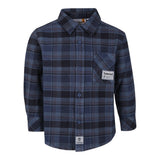 Timberland Camicia tinta unita con Fantasia A Quadri Petrolio per Bambino T60308 PETROLIO TIMBERLAND 