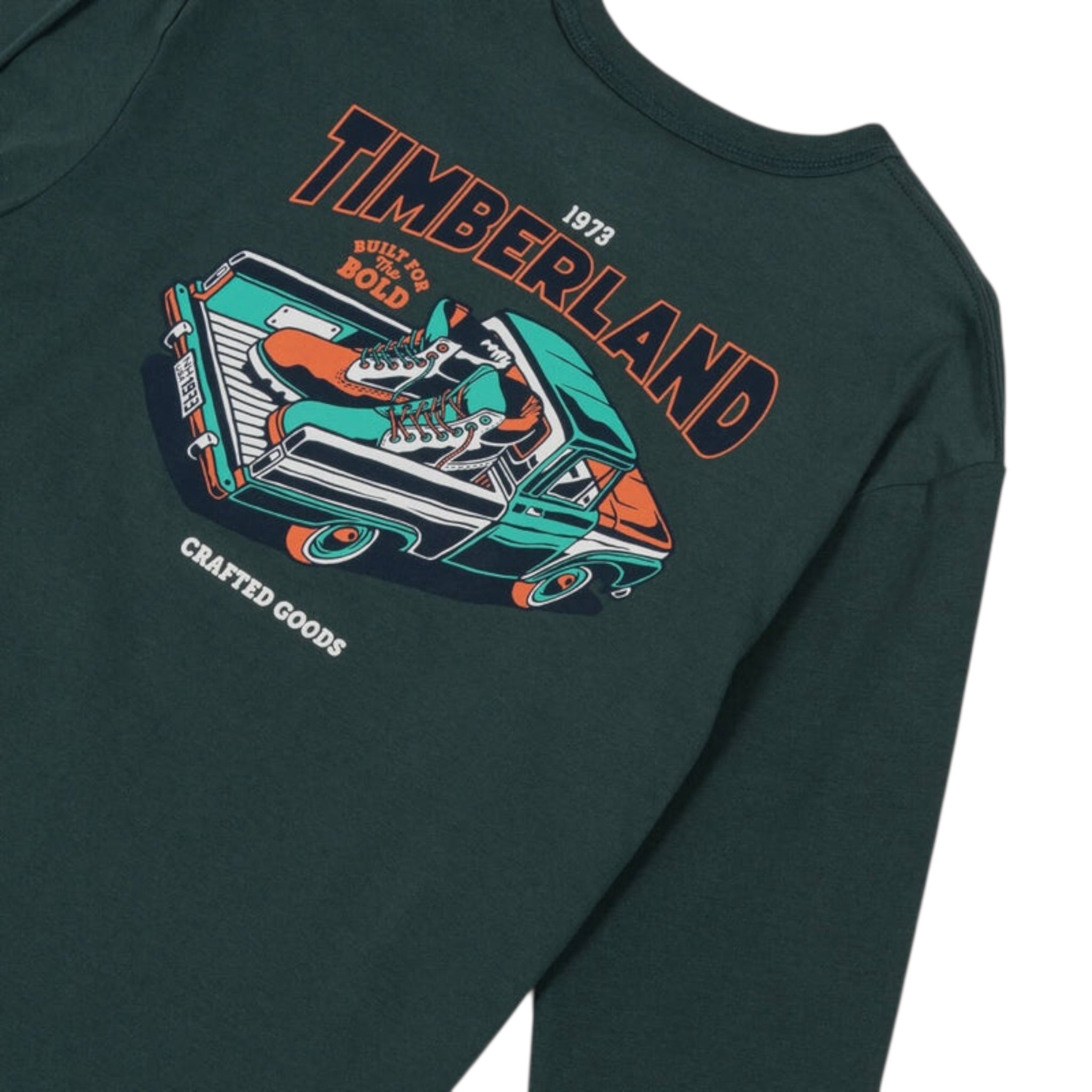 Timberland Shirt tinta unita con Stampa Verde per Bambino T60540 VERDE TIMBERLAND 