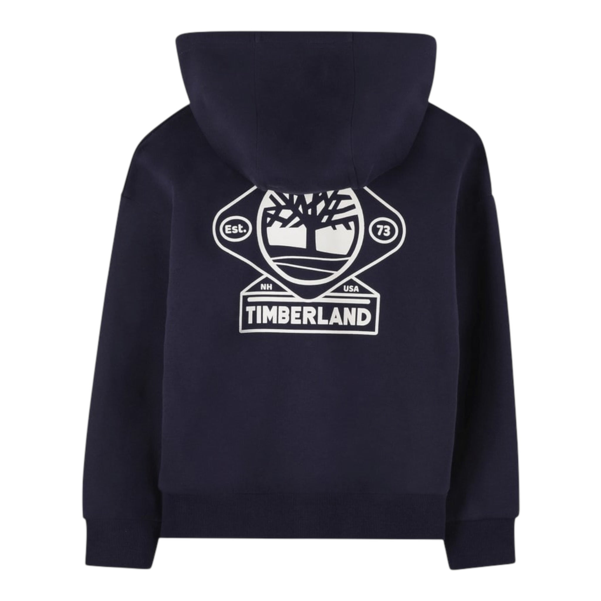 Timberland Felpa tinta unita con Zip E Cappuccio Blu per Bambino T60560 BLU TIMBERLAND 