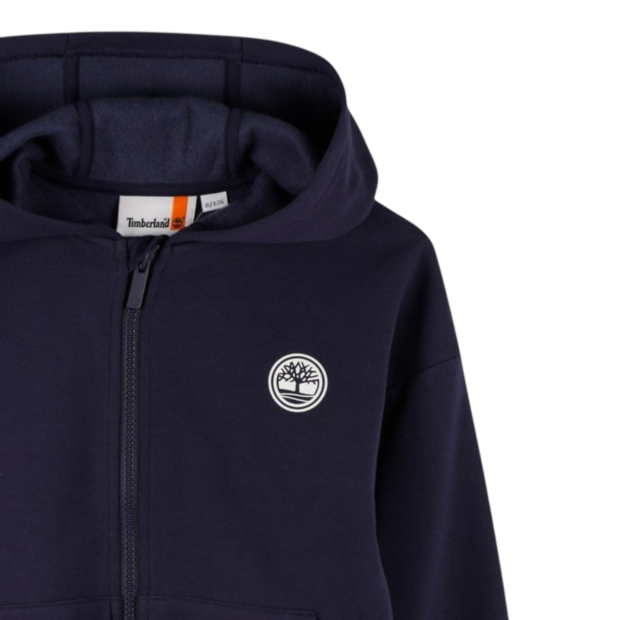 Timberland Felpa tinta unita con Zip E Cappuccio Blu per Bambino T60560 BLU TIMBERLAND 