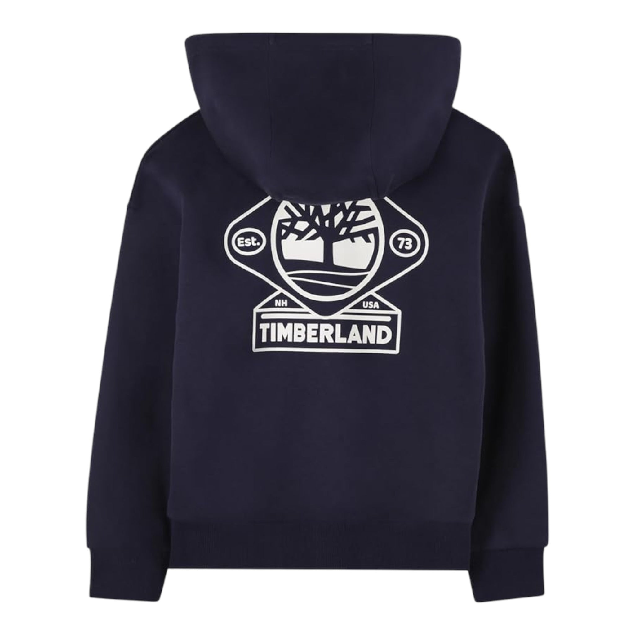 Timberland Felpa tinta unita con Zip E Cappuccio Blu per Bambino T60560X BLU TIMBERLAND 