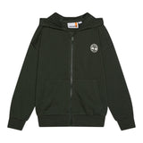 Timberland Felpa tinta unita con Zip E Cappuccio Verde per Bambino T60560XX VERDE TIMBERLAND 