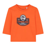 Timberland Shirt tinta unita Girocollo con Stampa Arancione per Neonato T60588 ARANCIONE TIMBERLAND 
