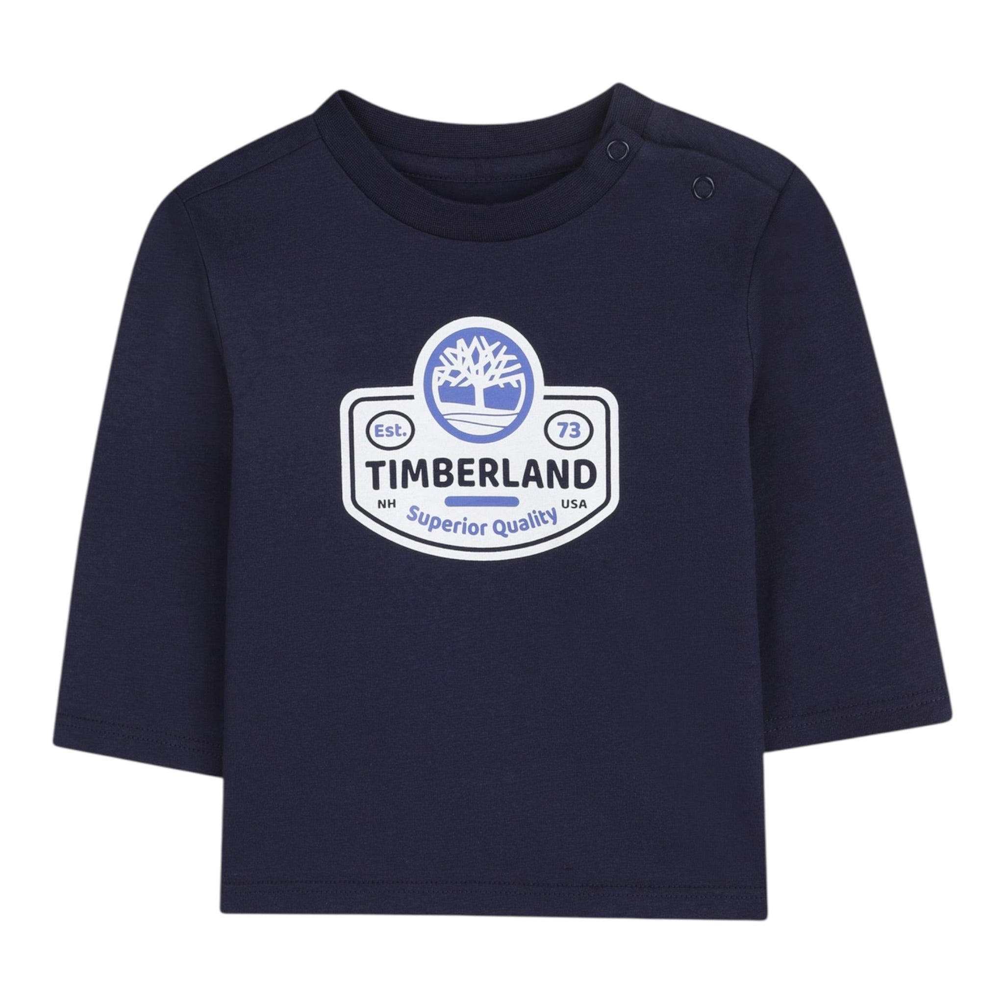 Timberland Shirt tinta unita Girocollo con Stampa Blu per Neonato T60588 BLU TIMBERLAND 