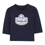 Timberland Shirt tinta unita Girocollo con Stampa Blu per Bambino T60588J BLU TIMBERLAND 
