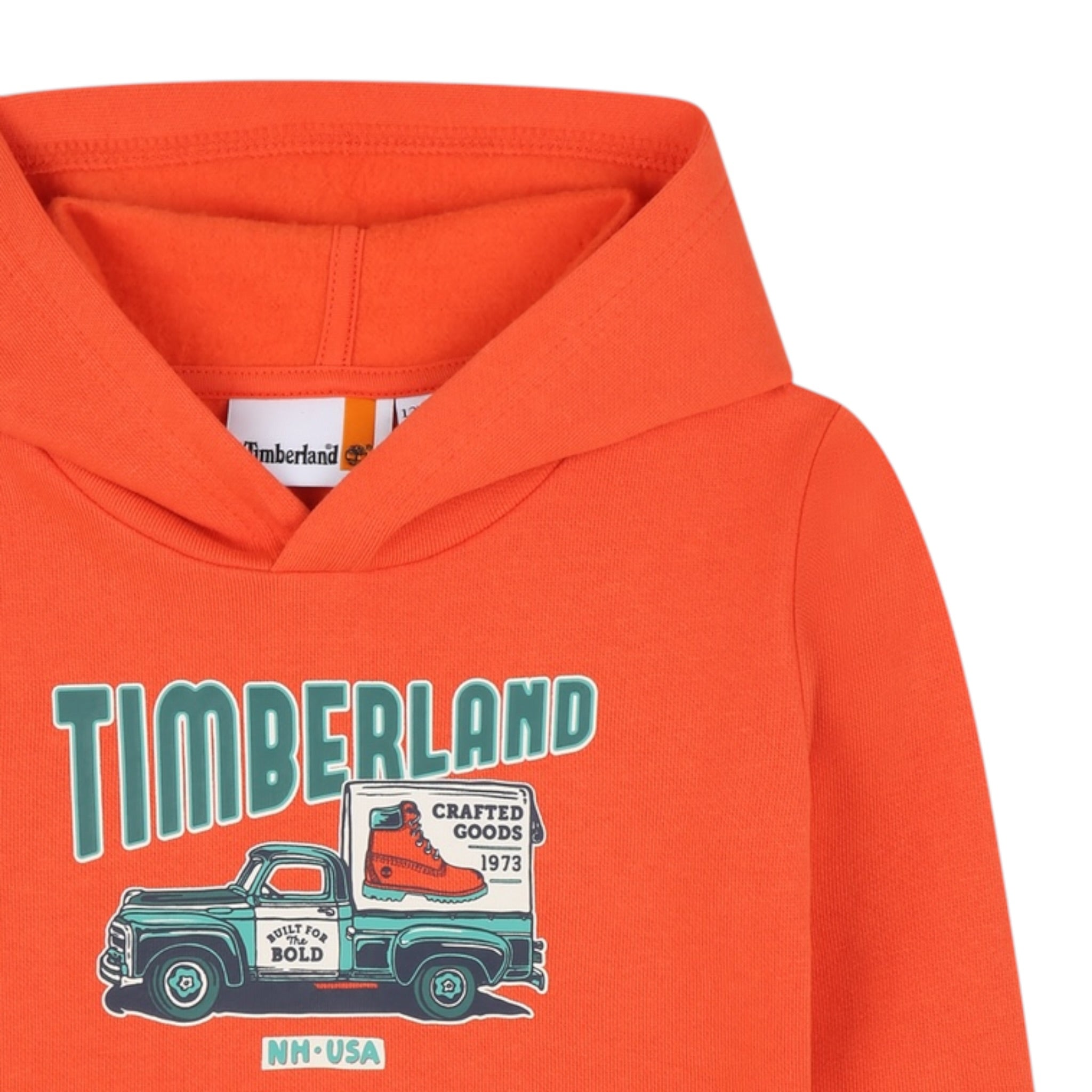 Timberland Felpa Chiusa con Cappuccio tinta unita Arancione per Neonato T60592X ARANCIONE TIMBERLAND 