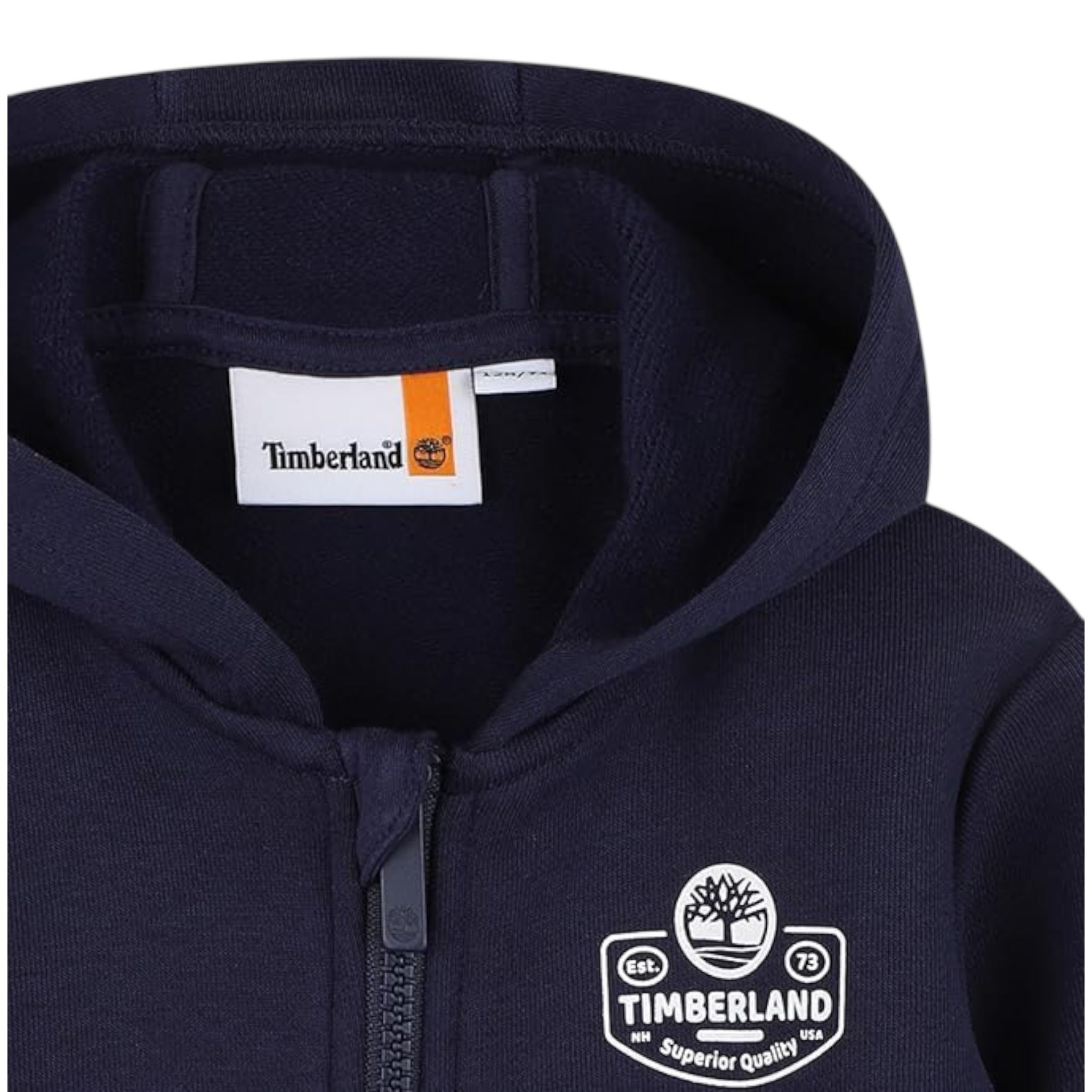 Timberland Felpa tinta unita con Zip E Cappuccio Blu per Neonato T60596 BLU TIMBERLAND 