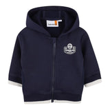 Timberland Felpa tinta unita con Zip E Cappuccio Blu per Neonato T60596 BLU TIMBERLAND 