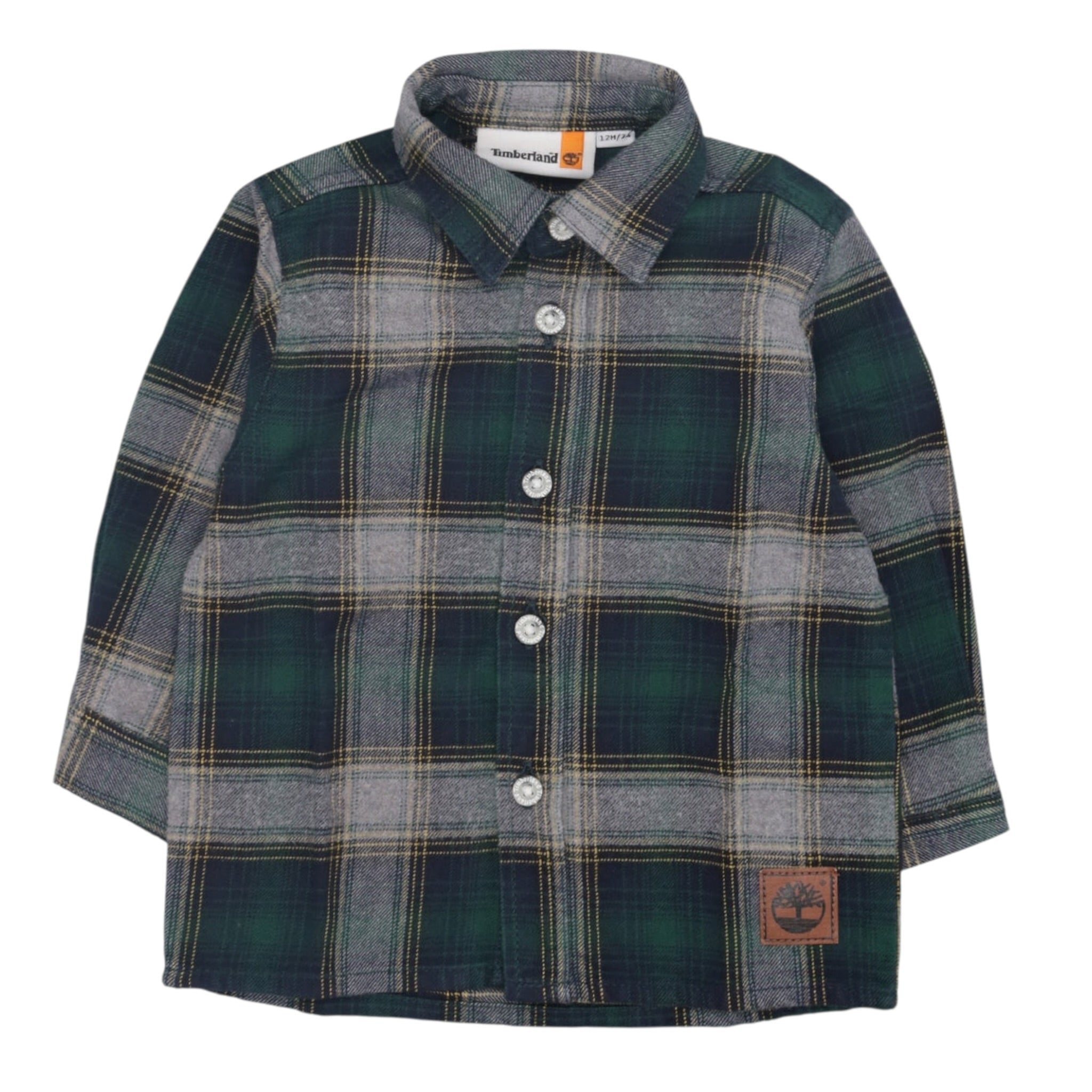 Timberland Camicia tinta unita con Fantasia A Quadri Verde per Bambino T60600XJ VERDE TIMBERLAND 