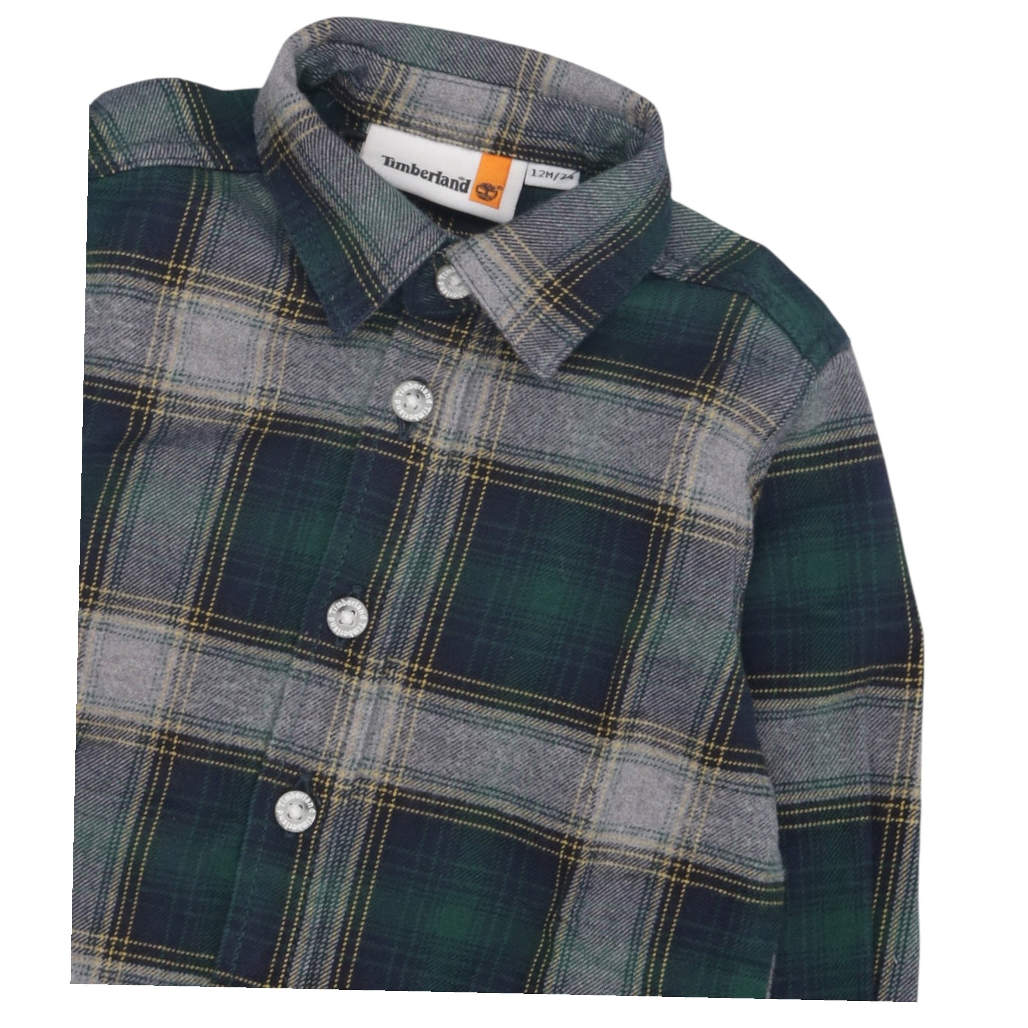 Timberland Camicia tinta unita con Fantasia A Quadri Verde per Bambino T60600XJ VERDE TIMBERLAND 