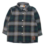 Timberland Camicia tinta unita con Fantasia A Quadri Verde per Neonato T60600X VERDE TIMBERLAND 