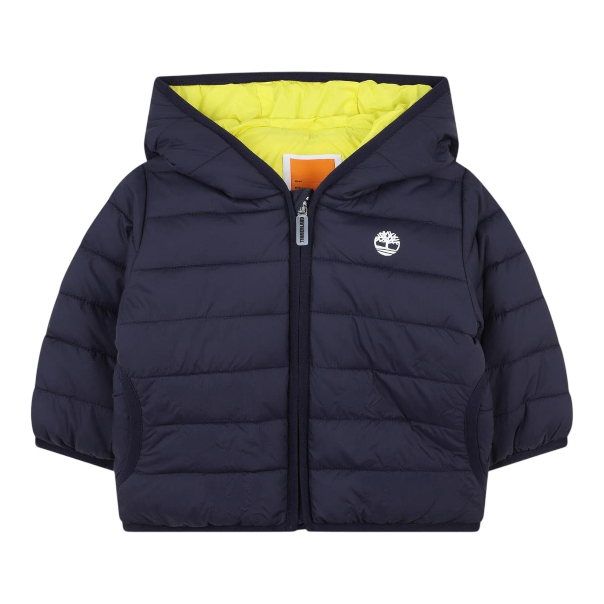 Timberland Giubbino Bicolore con Zip E Cappuccio Blu/Giallo per Neonato T60607 BLU/GIALLO TIMBERLAND 