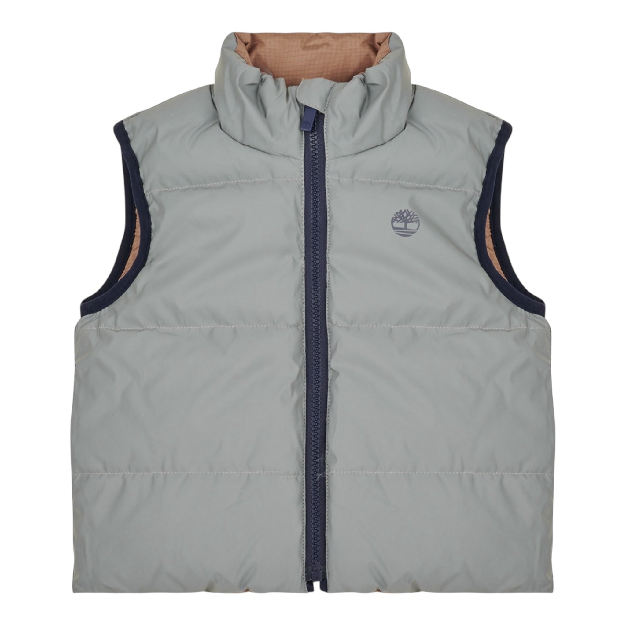 Timberland Giubbino Reversibile Smanicato Bicolore Grigio/Beige per Bambino T60763 GRIGIO/BEIGE TIMBERLAND 