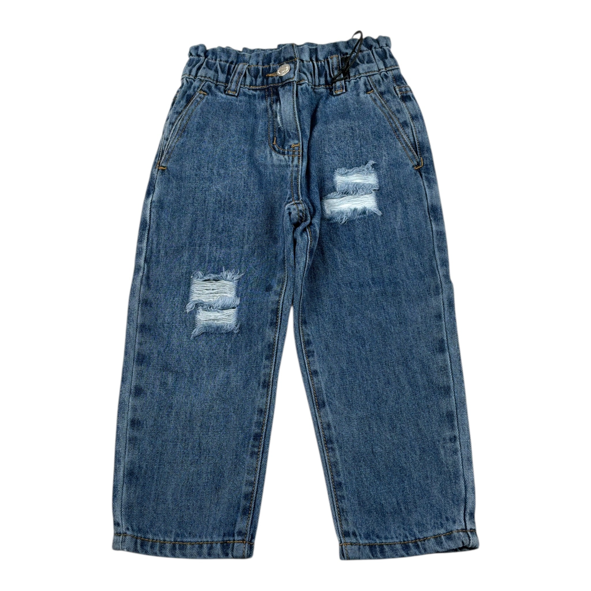 To Be Too Jeans tinta unita con Elastico In Vita E Cintura Blu per Bambina TBT1838 BLU TO be too 