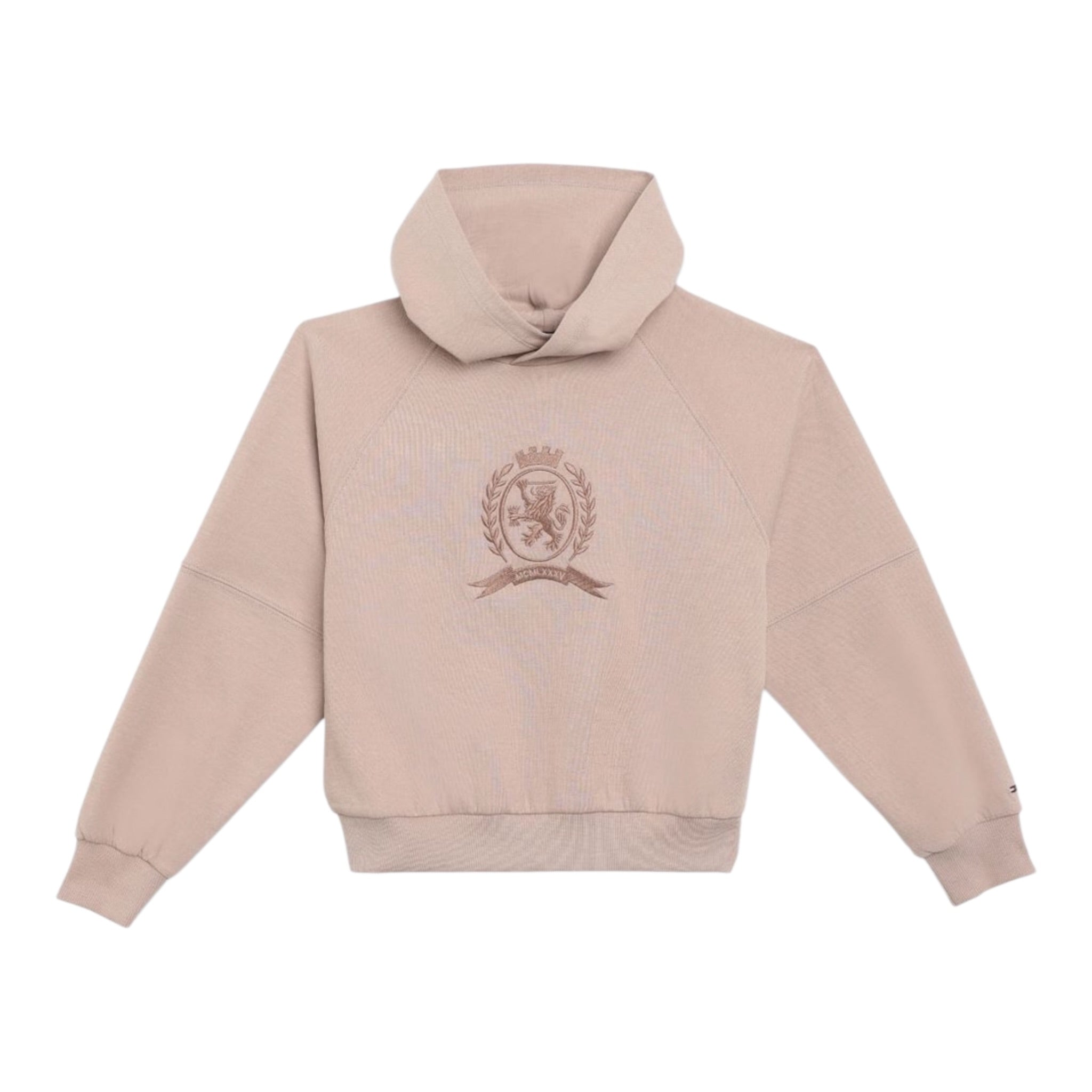 Tommy Hilfiger Completo Tuta 2 Pezzi Felpa-Pantalone tinta unita Beige per Bambina 08780 BEIGE TOMMY HILFIGER 