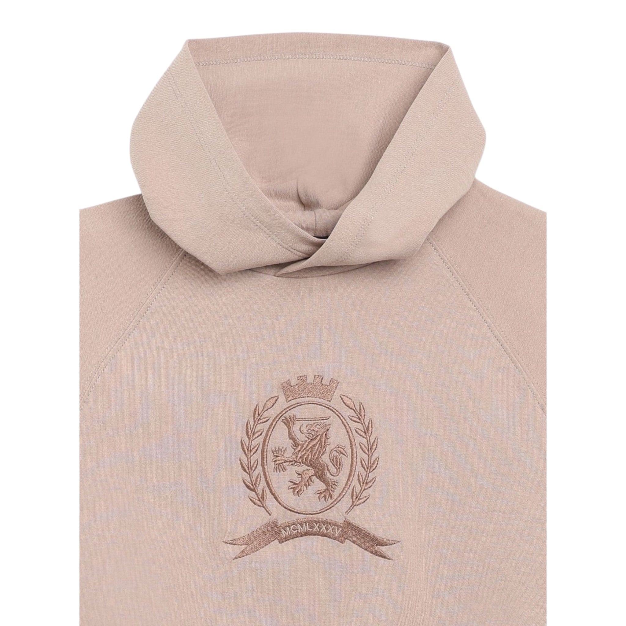 Tommy Hilfiger Completo Tuta 2 Pezzi Felpa-Pantalone tinta unita Beige per Bambina 08780 BEIGE TOMMY HILFIGER 